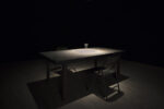 Sun Yuan & Peng Yu - No Way 2015 Table and chair made by steel electrical heating equipment water, 174.5 x 190 x 100 cm. Photo- Dong Lin